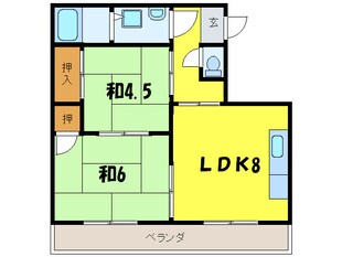 パ－クサイドマンションの物件間取画像